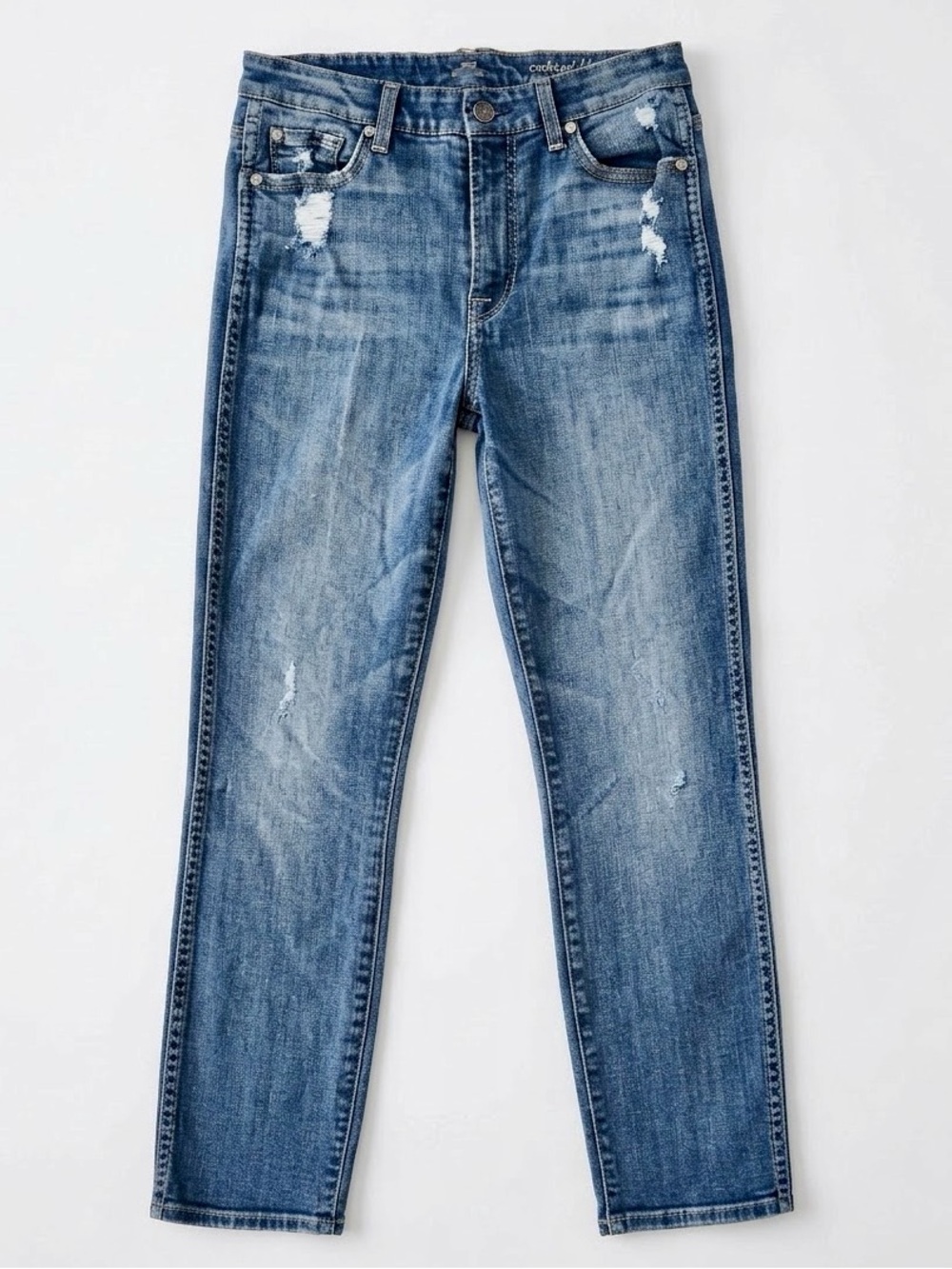7 For All Mankind Cropped High Waist Vintage Straight Jeans Size 28